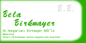 bela birkmayer business card